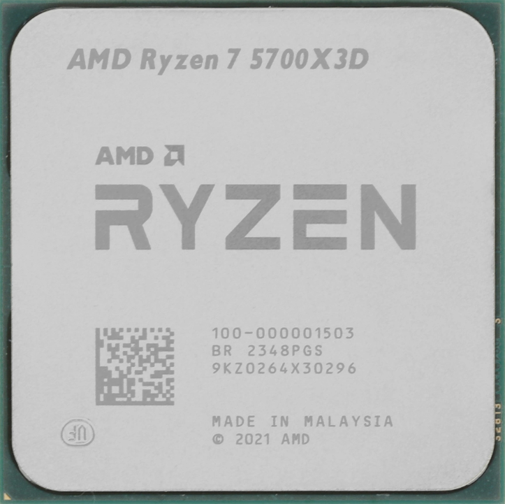 Процессор AMD Ryzen 7 5700X3D OEM (S-AM4, ядер:8, потоков:16, 3.0-4.1GHz, L2:4MB, L3:96MB, без графики!!!, TDP 105W) 100-000001503