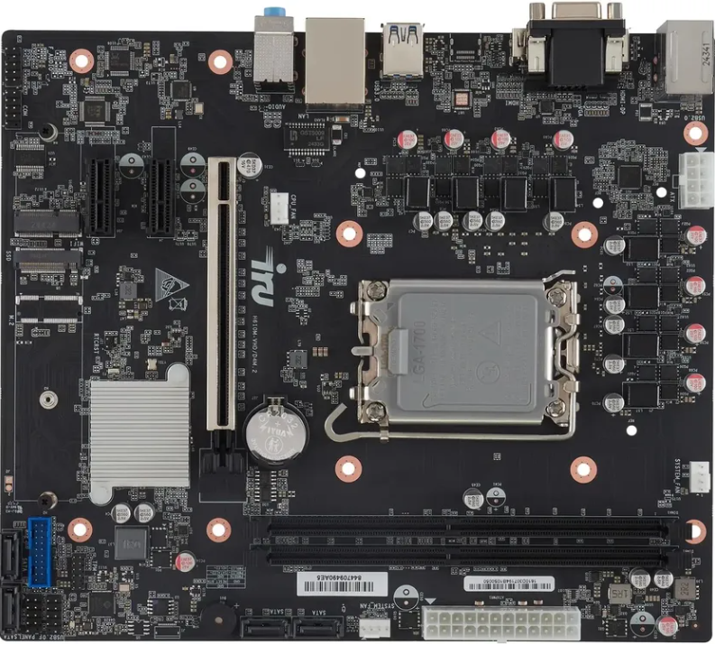 Материнская плата IRU H610M-VHD/D4M.2 Retail (Intel H610, S-1700, mATX, 2xDDR4-3200, 4xSATA, 1xM.2, 1xPCIEx16, 2xPCIEx1, 1Gb LAN, D-SUB/HDMI/DP)