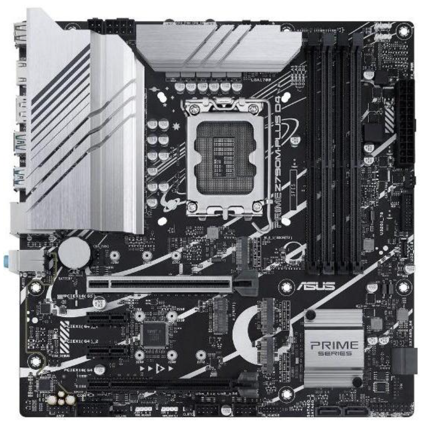 Материнская плата ASUS PRIME Z790M-PLUS D4 Retail (Intel Z790, S-1700, mATX, 4xDDR4-5333*, 4xSATA, 3xM.2, 2xPCIEx16, 2xPCIEx1, HDMI/DP)