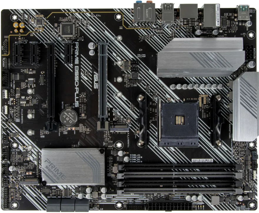 Материнская плата ASUS PRIME B550-PLUS Retail (AMD B550, S-AM4, ATX, 4xDDR4-4800*, 6xSATA, 2xM.2, 2xPCIEx16, 3xPCIEx1, 1Gb LAN, HDMI/DP)